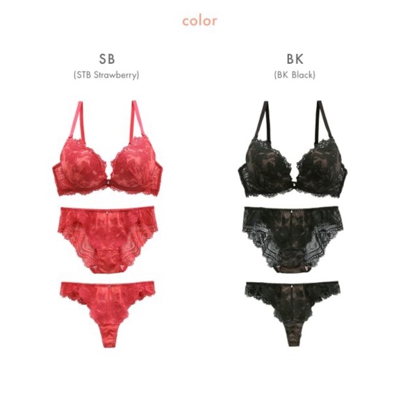 3pcs Set Shirohato embroidered push-up bra & thong & panties Japanese Brand - Picture 5 of 16